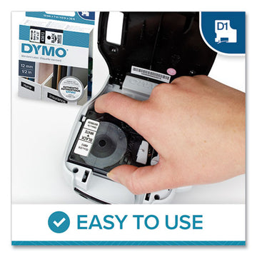 DYMO® D1 High-performance Polyester Removable Label Tape, 0.5" X 23 Ft, Black On White freeshipping - TVN Wholesale